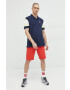 Tommy Jeans polo de bumbac culoarea albastru marin cu imprimeu - Pled.ro