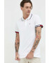 Tommy Jeans polo de bumbac culoarea alb neted - Pled.ro