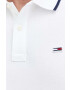 Tommy Jeans polo de bumbac culoarea alb neted - Pled.ro