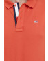 Tommy Jeans polo de bumbac culoarea portocaliu neted - Pled.ro