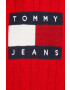 Tommy Jeans pulover femei culoarea rosu - Pled.ro