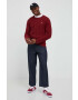 Tommy Jeans pulover de bumbac culoarea bordo - Pled.ro