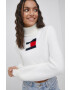 Tommy Jeans pulover din amestec de lana femei culoarea albastru marin cu turtleneck - Pled.ro