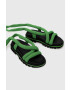 Tommy Jeans sandale CHUNKY SANDAL femei culoarea verde cu platforma EN0EN02073 - Pled.ro