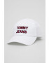 Tommy Jeans Căciulă culoarea alb cu imprimeu - Pled.ro