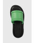 Tommy Jeans slapi de piele VOLUME SANDAL femei culoarea verde cu platforma EN0EN02076 - Pled.ro