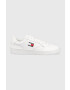 Tommy Jeans sneakers din piele RETRO LEATHER culoarea alb EM0EM01190 - Pled.ro