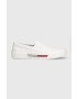 Tommy Jeans tenisi SLIP ON CANVAS COLOR barbati culoarea alb EM0EM01156 - Pled.ro