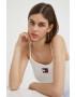 Tommy Jeans Tommy Hilfiger top femei culoarea alb - Pled.ro