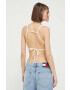 Tommy Jeans top femei culoarea alb - Pled.ro