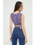 Tommy Jeans top femei culoarea albastru marin - Pled.ro