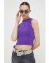 Tommy Jeans top femei culoarea violet cu turtleneck - Pled.ro