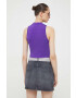 Tommy Jeans top femei culoarea violet cu turtleneck - Pled.ro