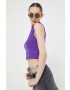 Tommy Jeans top femei culoarea violet cu turtleneck - Pled.ro