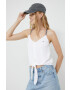 Tommy Jeans top femei culoarea alb - Pled.ro