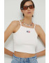 Tommy Jeans top femei culoarea bej - Pled.ro