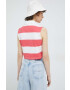 Tommy Jeans top din bumbac culoarea roz - Pled.ro