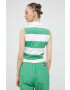 Tommy Jeans top din bumbac culoarea verde - Pled.ro