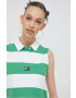 Tommy Jeans top din bumbac culoarea verde - Pled.ro