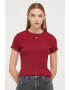 Tommy Jeans tricou femei culoarea bordo - Pled.ro