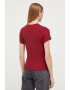 Tommy Jeans tricou femei culoarea bordo - Pled.ro