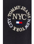 Tommy Jeans tricou din bumbac culoarea negru cu imprimeu - Pled.ro