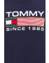 Tommy Jeans tricou din bumbac culoarea albastru marin cu imprimeu - Pled.ro