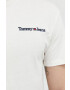 Tommy Jeans tricou din bumbac culoarea alb cu imprimeu - Pled.ro