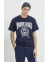 Tommy Jeans tricou din bumbac culoarea albastru marin cu imprimeu - Pled.ro