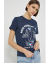 Tommy Jeans tricou din bumbac culoarea albastru marin - Pled.ro