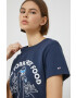 Tommy Jeans tricou din bumbac culoarea albastru marin - Pled.ro