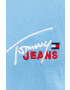 Tommy Jeans tricou din bumbac culoarea portocaliu cu imprimeu - Pled.ro