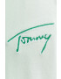 Tommy Jeans tricou din bumbac culoarea verde cu imprimeu - Pled.ro