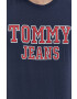 Tommy Jeans tricou din bumbac culoarea alb cu imprimeu - Pled.ro