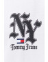 Tommy Jeans tricou din bumbac culoarea alb cu imprimeu - Pled.ro