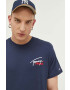 Tommy Jeans tricou din bumbac culoarea alb cu imprimeu - Pled.ro