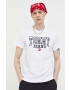 Tommy Jeans tricou din bumbac culoarea alb cu imprimeu - Pled.ro