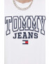 Tommy Jeans tricou din bumbac culoarea alb cu imprimeu - Pled.ro