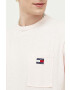 Tommy Jeans tricou din bumbac culoarea roz neted - Pled.ro