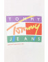 Tommy Jeans tricou din bumbac culoarea bej cu imprimeu - Pled.ro