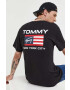 Tommy Jeans tricou din bumbac culoarea negru modelator - Pled.ro