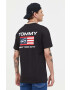 Tommy Jeans tricou din bumbac culoarea negru modelator - Pled.ro