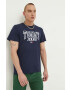 Tommy Jeans tricou din bumbac culoarea albastru marin cu imprimeu - Pled.ro