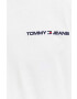 Tommy Jeans tricou din bumbac culoarea alb cu imprimeu - Pled.ro