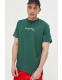 Tommy Jeans tricou din bumbac culoarea verde cu imprimeu - Pled.ro