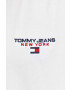 Tommy Jeans tricou din bumbac culoarea alb neted - Pled.ro