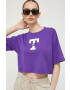 Tommy Jeans tricou din bumbac culoarea violet - Pled.ro