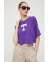 Tommy Jeans tricou din bumbac culoarea violet - Pled.ro