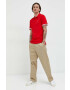 Tommy Jeans tricou polo barbati culoarea rosu cu imprimeu - Pled.ro