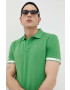 Tommy Jeans tricou polo barbati culoarea verde cu imprimeu - Pled.ro